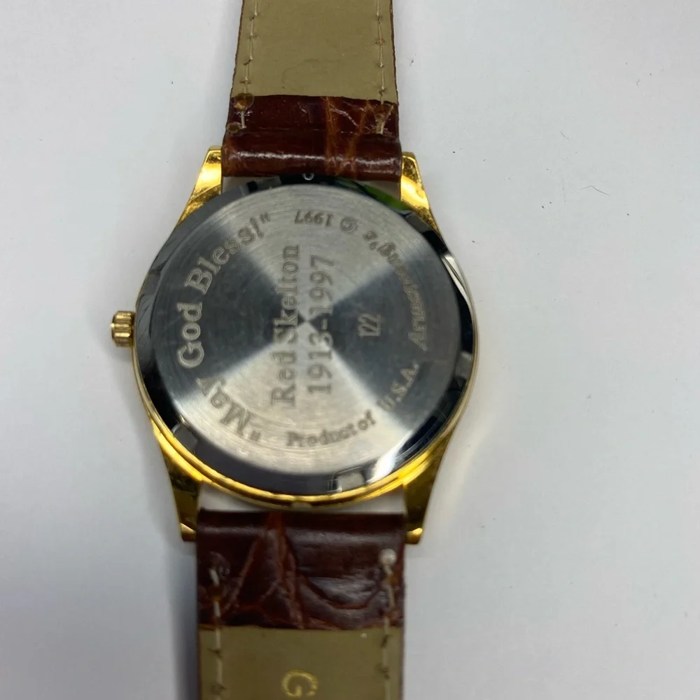 Red‎ Skelton Commemorative Wrist Watch Leather Band Armstrong’s 1997 NH